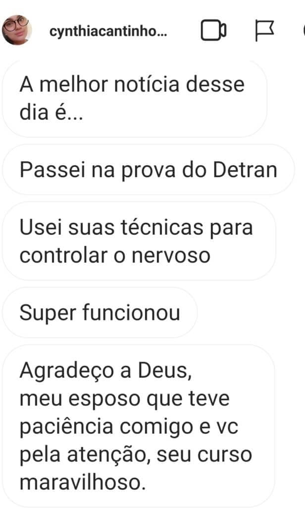 Depoimento de aluna 16