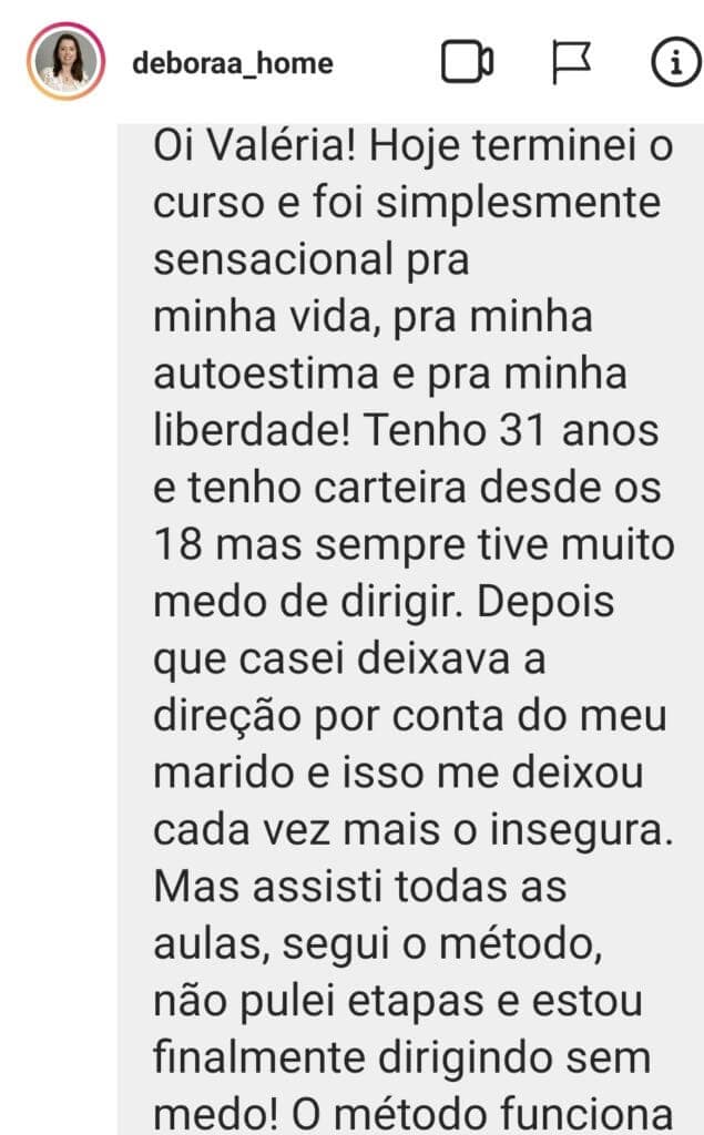 Depoimento de aluna 18